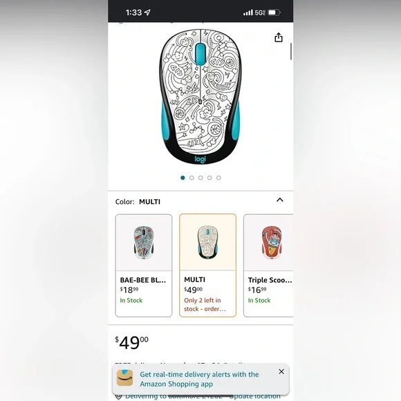 Logitech M325C brainstorm blue mouse